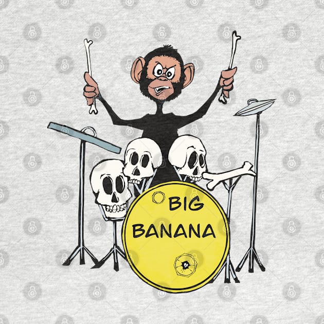 Chimp drumming in Big Banana Band-animals by SpookySkulls